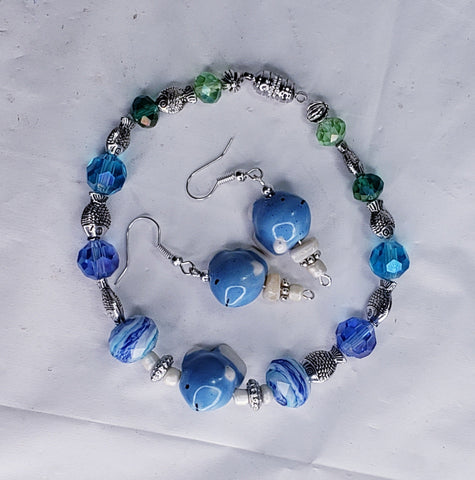 Handcrafted Artisan Bracelet & Earrings Jewelry Sets