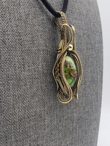 Impression Jasper & Bronzite Gemstone Pendant