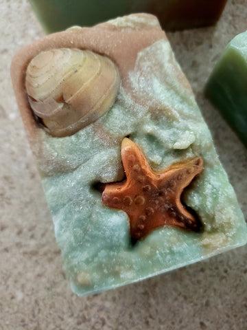 Tropical Blast Artisan Soap - Beachy Sea Shell Scene - Soaps